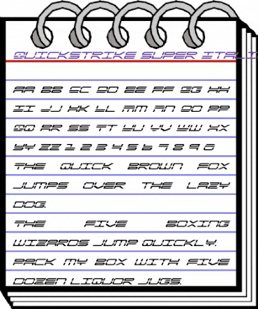 QuickStrike Super-Italic Italic animated font preview