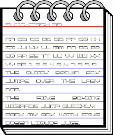 QuickTech 3D Regular animated font preview