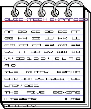 QuickTech Expanded Expanded animated font preview