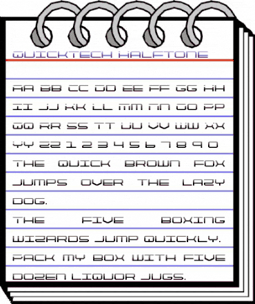 QuickTech Halftone Regular animated font preview