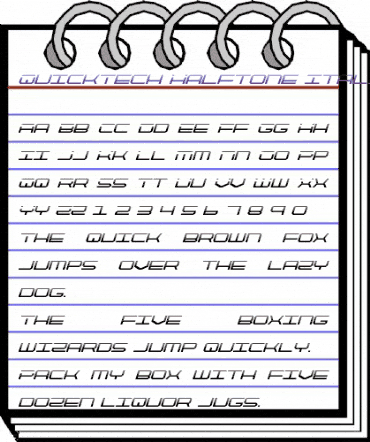 QuickTech Halftone Italic Italic animated font preview