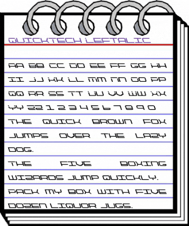 QuickTech Leftalic Italic animated font preview