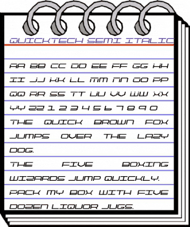 QuickTech Semi-Italic Semi-Italic animated font preview