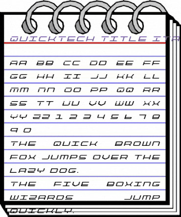 QuickTech Title Italic Italic animated font preview