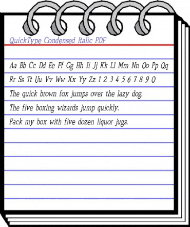 QuickType Condensed Italic animated font preview