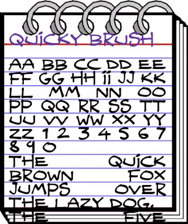 Quicky Brush Regular animated font preview