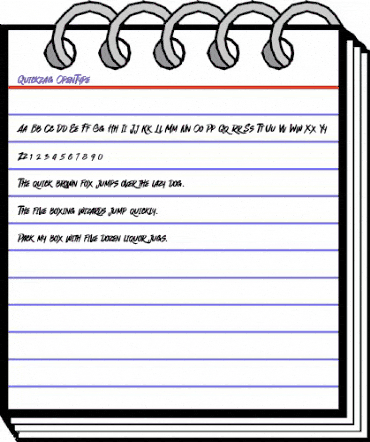 Quickzag Regular animated font preview