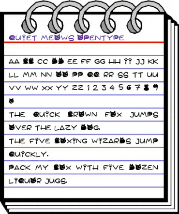 Quiet Meows Regular animated font preview