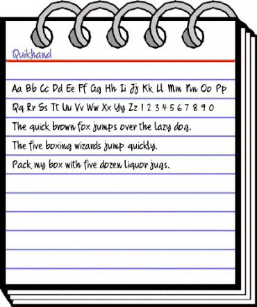 Quikhand Regular animated font preview