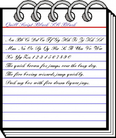 Quill Script Black SSi Black animated font preview