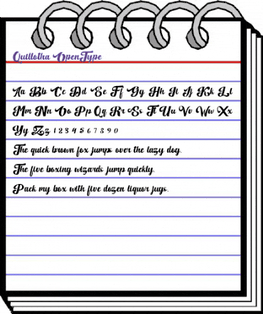 Quillotha Regular animated font preview