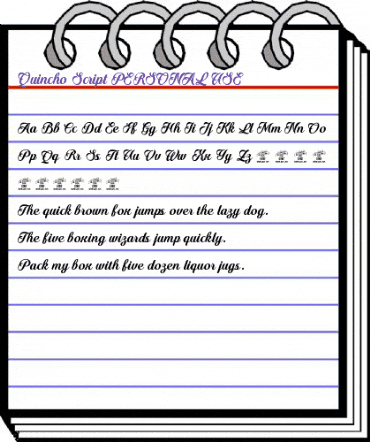 Quincho Script PERSONAL USE Regular animated font preview
