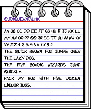 QuinquennialHK Regular animated font preview