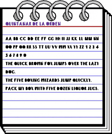Quintanar de la Orden Regular animated font preview