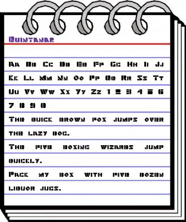 Quintanar Regular animated font preview