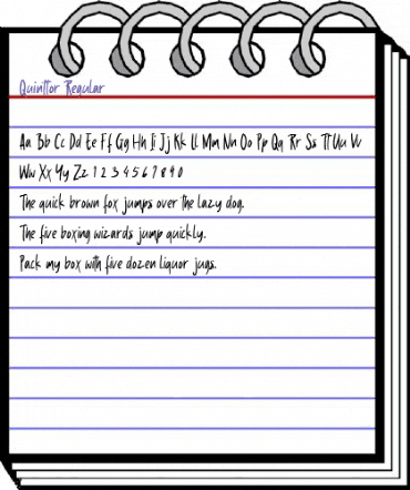 Quinttor Regular animated font preview