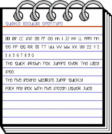 Quirkle Regular animated font preview