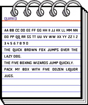 Quirko Regular animated font preview