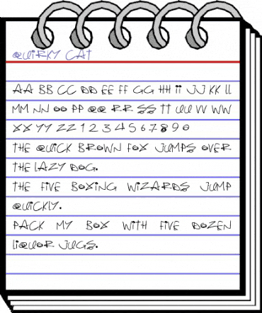 Quirky Cat Regular animated font preview