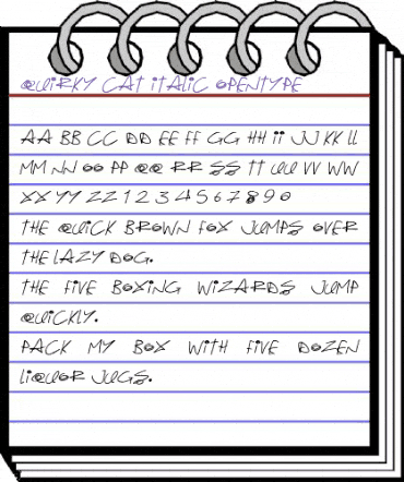 Quirky Cat Italic animated font preview