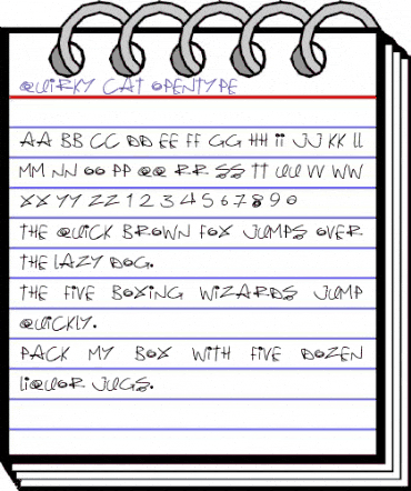 Quirky Cat Regular animated font preview