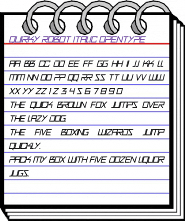 Quirky Robot Italic animated font preview