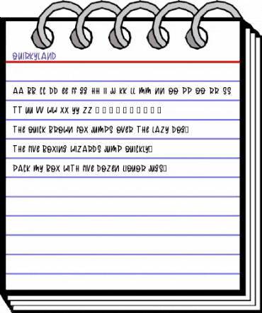 QUIRKYLAND Regular animated font preview