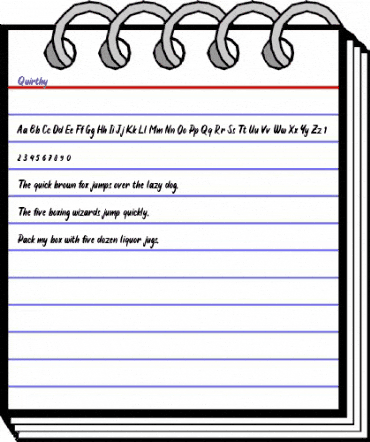 Quirthy Regular animated font preview