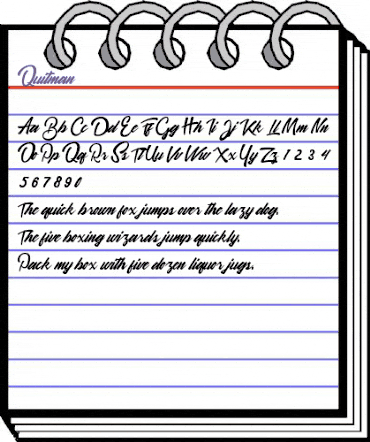 Quitman Regular animated font preview