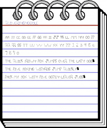 QuiveringNoodle Regular animated font preview