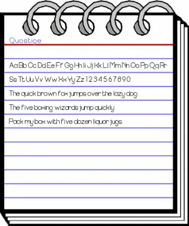 Quostige Regular animated font preview