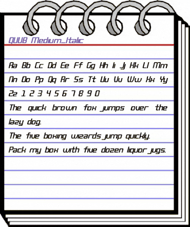 QUUB Medium_Italic animated font preview