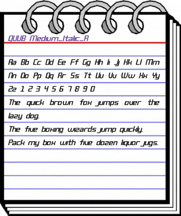 QUUB Medium_Italic_R animated font preview