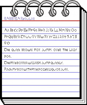 RABBIEA Regular animated font preview