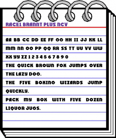RACE1 Brannt Plus NCV Regular animated font preview RACE1 Brannt Plus NCV Regular animated font preview