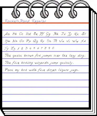 RachelsHand Regular animated font preview