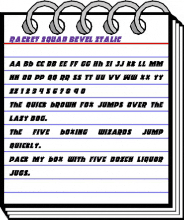 Racket Squad Bevel Italic Italic animated font preview Racket Squad Bevel Italic Italic animated font preview