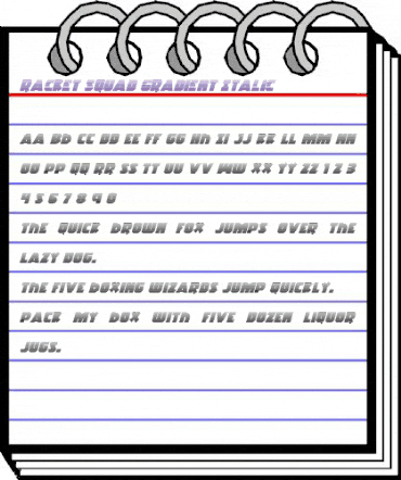 Racket Squad Gradient Italic Italic animated font preview