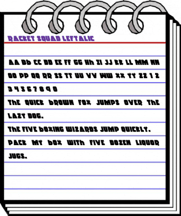 Racket Squad Leftalic Italic animated font preview Racket Squad Leftalic Italic animated font preview