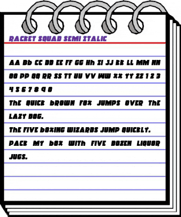 Racket Squad Semi-Italic Semi-Italic animated font preview Racket Squad Semi-Italic Semi-Italic animated font preview