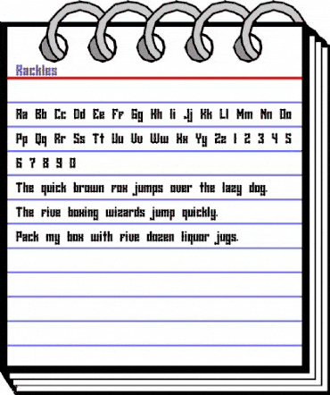 Rackles Regular animated font preview