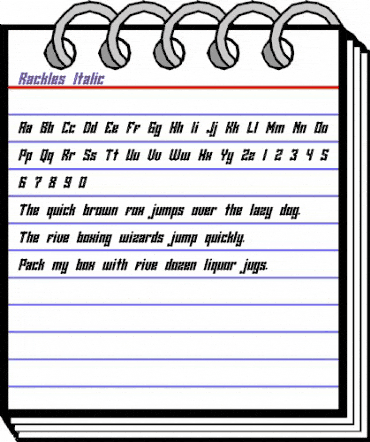 Rackles Italic Regular animated font preview Rackles Italic Regular animated font preview