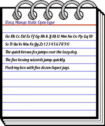 Racy Mango Italic animated font preview