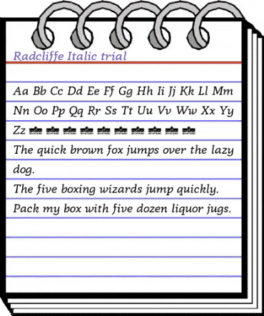 Radcliffe Display Italic animated font preview Radcliffe Display Italic animated font preview