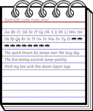 Radcliffe Text Light Italic animated font preview Radcliffe Text Light Italic animated font preview