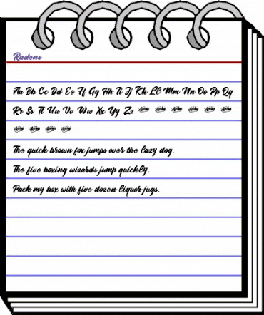Radens Regular animated font preview