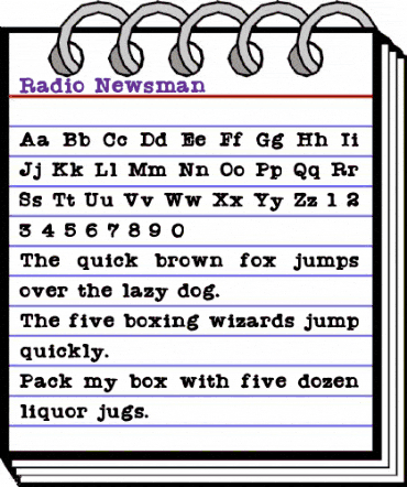 Radio Newsman Regular animated font preview Radio Newsman Regular animated font preview