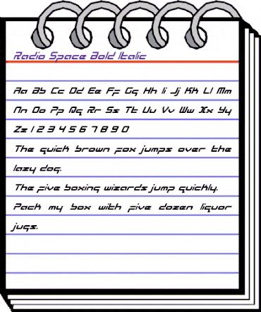Radio Space Bold Italic Bold Italic animated font preview Radio Space Bold Italic Bold Italic animated font preview