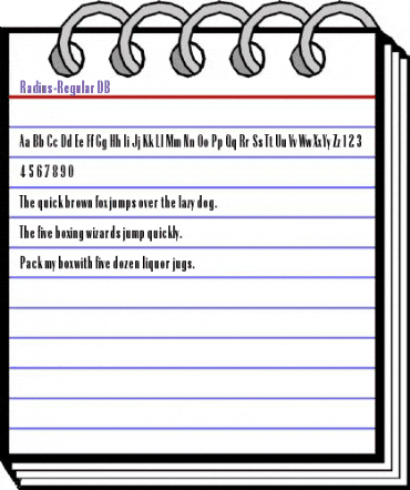 Radius DB Regular animated font preview