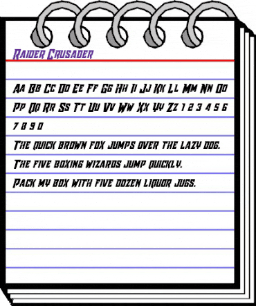Raider Crusader Regular animated font preview Raider Crusader Regular animated font preview
